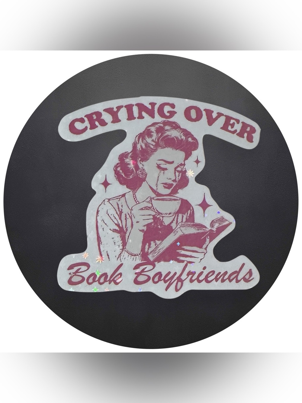 5 for $5 Crying Over Book Boyfriends Vinyl Holographic Sticker